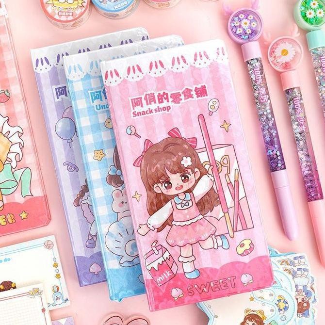 

7In1 Diary Set Gift Box Aqiao Jurnal Set Aesthetic Alat Tulis Premium