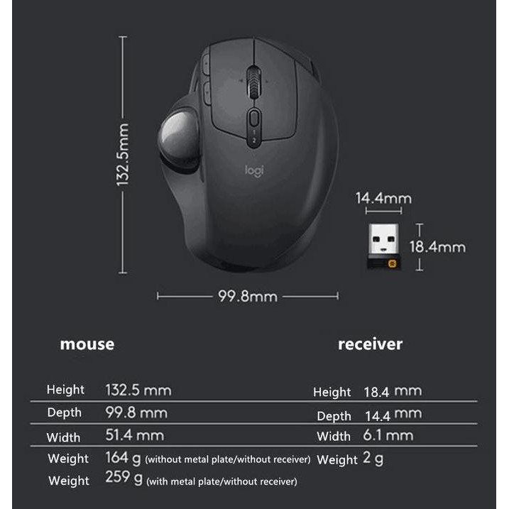 Logitech Mx Ergo Mouse Wireless Bluetooth Trackball Mouse