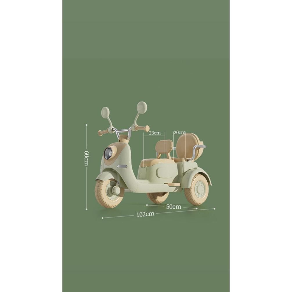 Motor Aki SCOOPY Tandem Boncengan Mainan Motor Aki