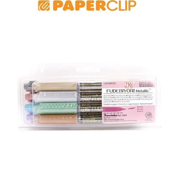 

PEN BRUSH ZIG KURETAKE FUDEBIYORI METALLIC SET 8 CBK-55MT/8V