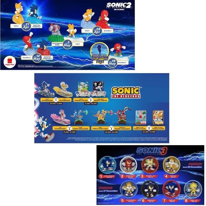 diskon mainan happy meal mcdonald sonic - mainan anak koleksi mcd hedgehog toys