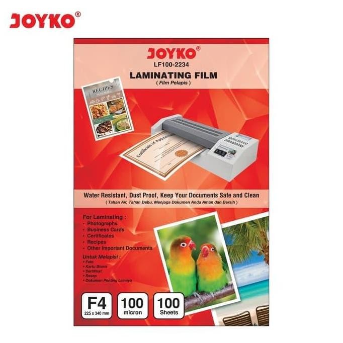 

NEW Joyko Plastik Laminating Film F4 LF100-2234 Laminasi Tebal 100 Micron