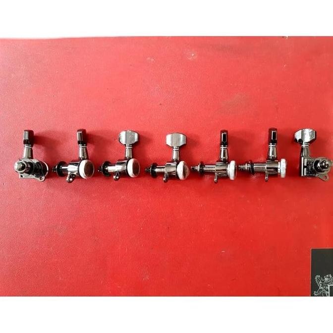 LOCKING DRYER 7 INLINE REVERSED COSMO BLACK.TUNERS GOTOH JAPAN MG-T. MAGNUM.UNTUK GITAR LISTRIK ORIG
