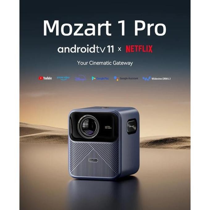 NEW WANBO MOZART 1 PRO - Smart Android Projector 900 ANSI Lumens - Support Auto Fokus