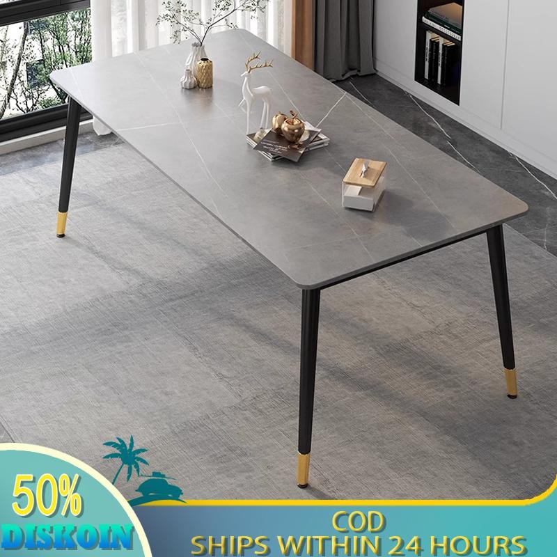 Meja Makan Kayu Meja Makan Aesthetic Dengan Sticker Marmer Meja Makan Minimalis Meja Makan Murah