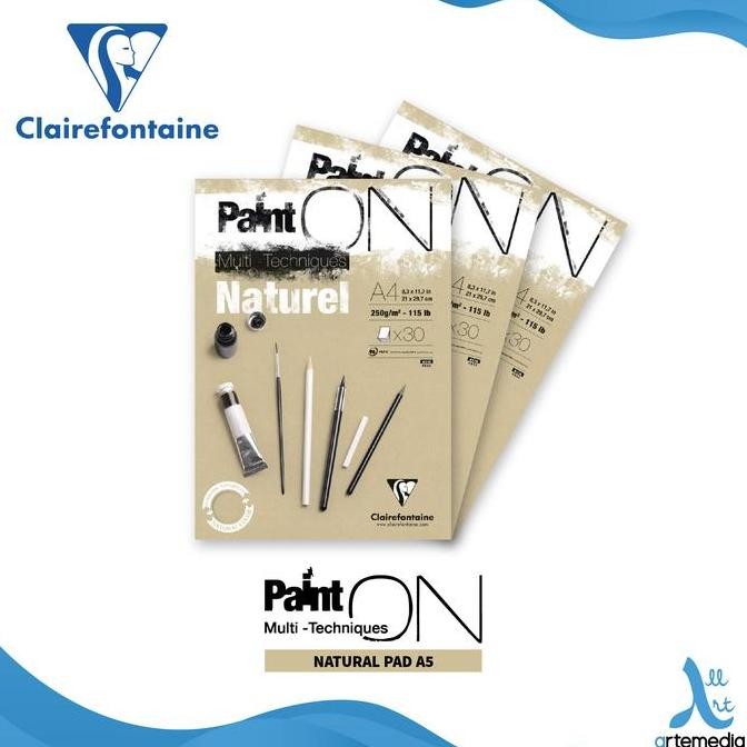 

NEW Buku Sketsa Clairefontaine Paint On A4 Natural Paper Multi Pad