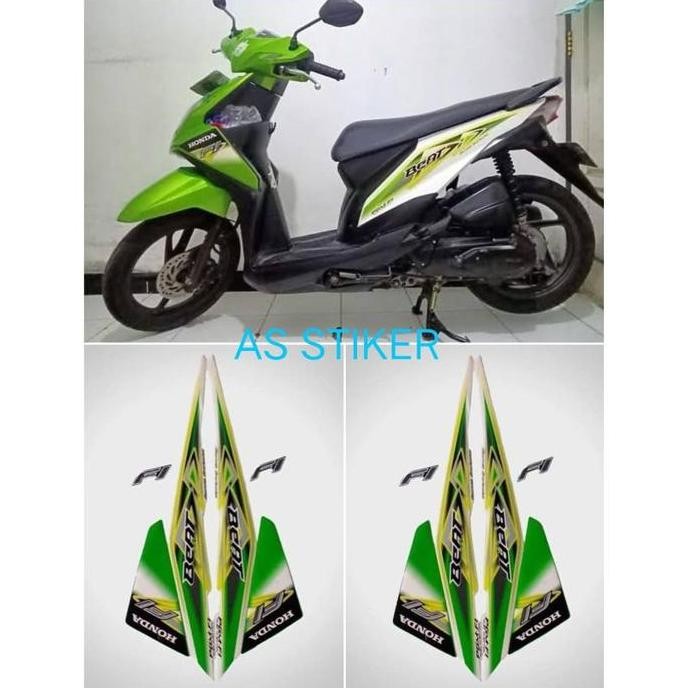 READY STIKER STRIPING MOTOR BEAT PGM FI 2013 HIJAU FULL BODY ORIGINAL