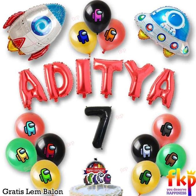 Balon Among Us/ Paket Ulang Tahun Among Us/ Dekorasi Ultah Anak Game