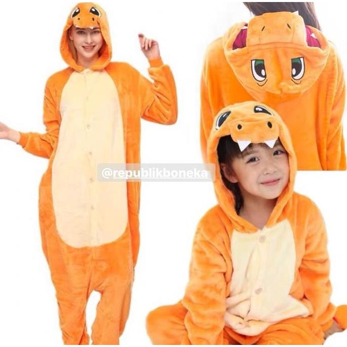New.. Baju Onesie Anak Boneka Charmander Pokemon Pikachu Snorlax 90234