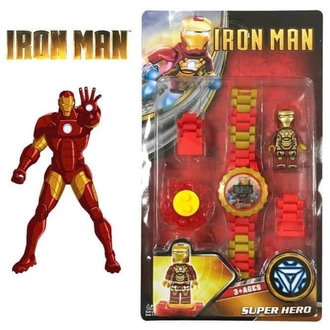 Sale Jam Tangan Anak Bentuk Lego Karakter Iron Man