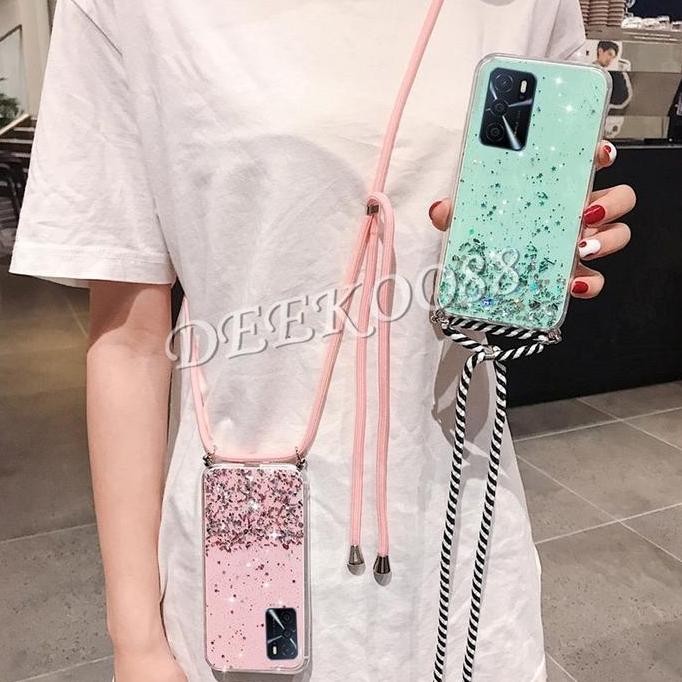 

Case Tali Nagita Samsung Galaxy A03S 2021 Lanyard Glitter Gantungan