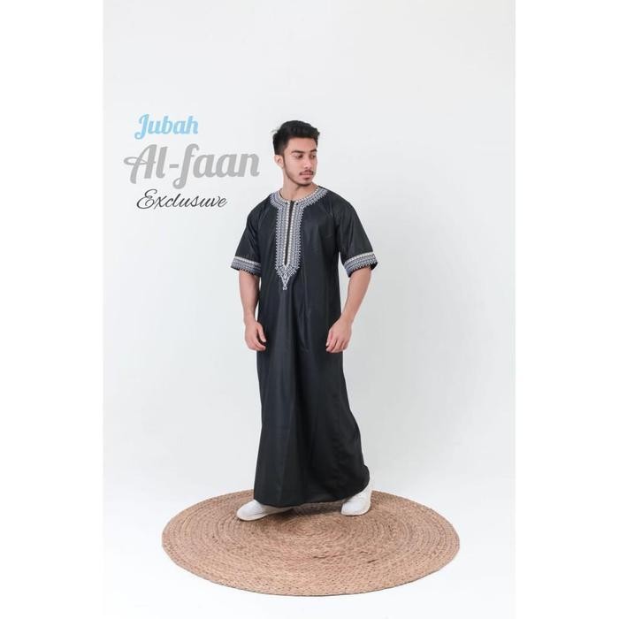 Gamis Jubah Pria Muslim Jubah Lengan Pendek Al Faan Jubah Pria Alzan