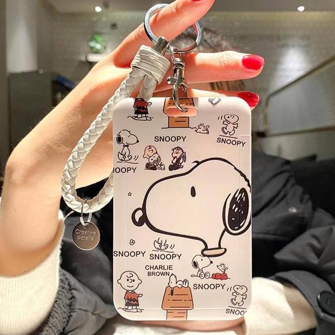 

New SNOOPY peanuts card holder name tag id tempat kartu gantungan lucu