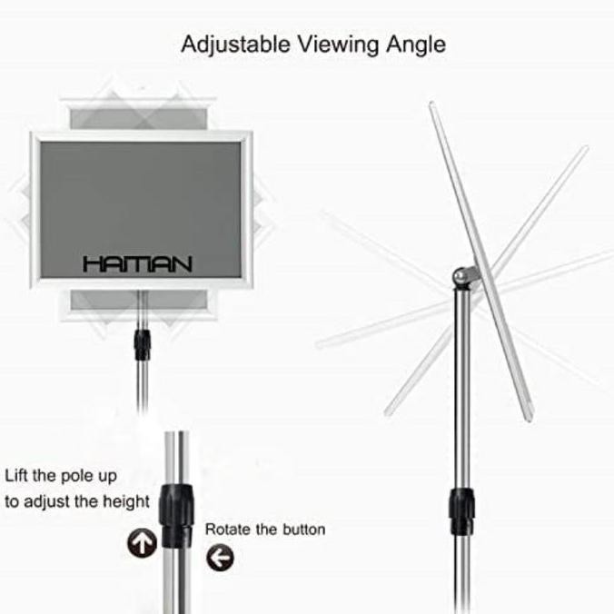 

New Standing Sign Frame Floor Stainless Frame Display Stand Display Poster A3/a4 Promo Telescopic Standing Sign Frame 70-120cm