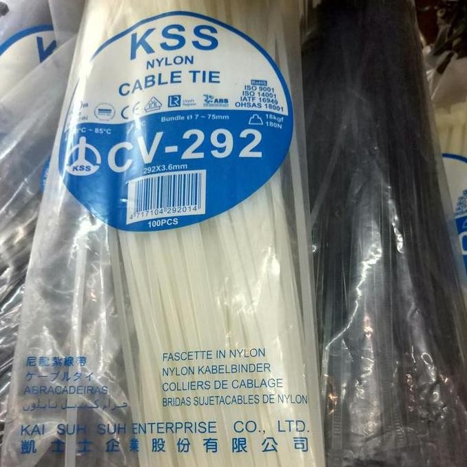 

New KABEL TIES KSS CV-292 pjg 29cm lebar 3.6 mm per pack 100pcs