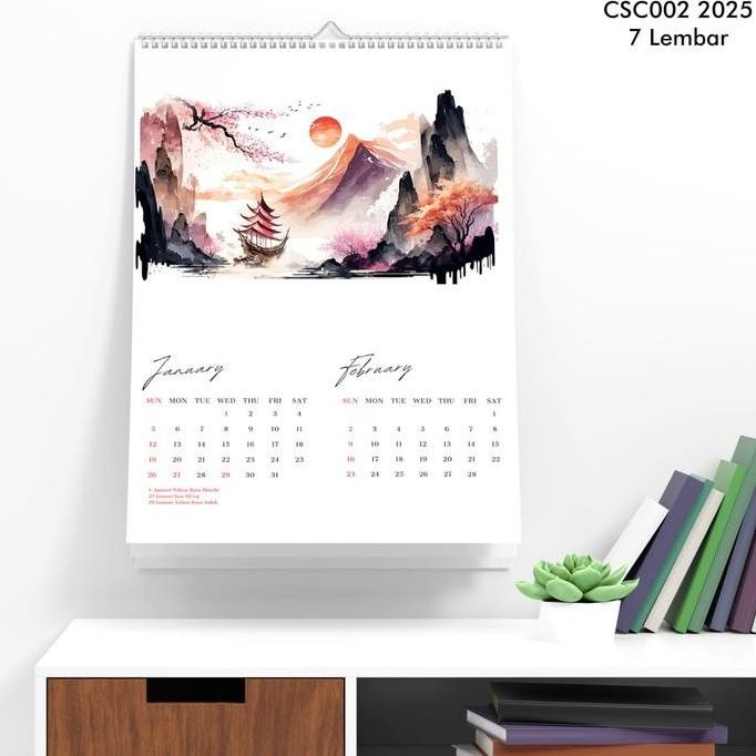 

New Kalender Dinding Tahun 2025 Kalender A3 Flower Aesthetic