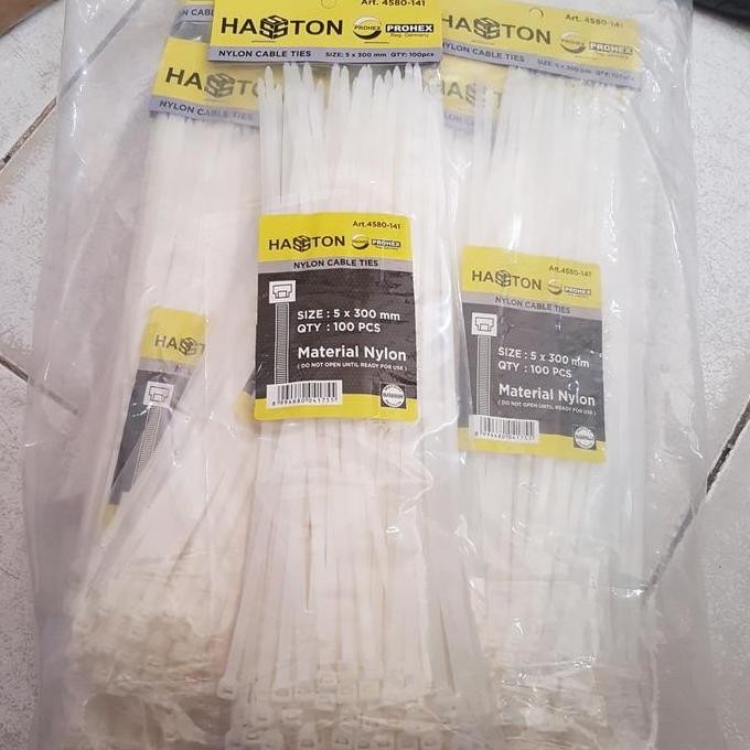 

New Nylon Cable Tie Prohex 5x300mm white hasston Kabel Tis
