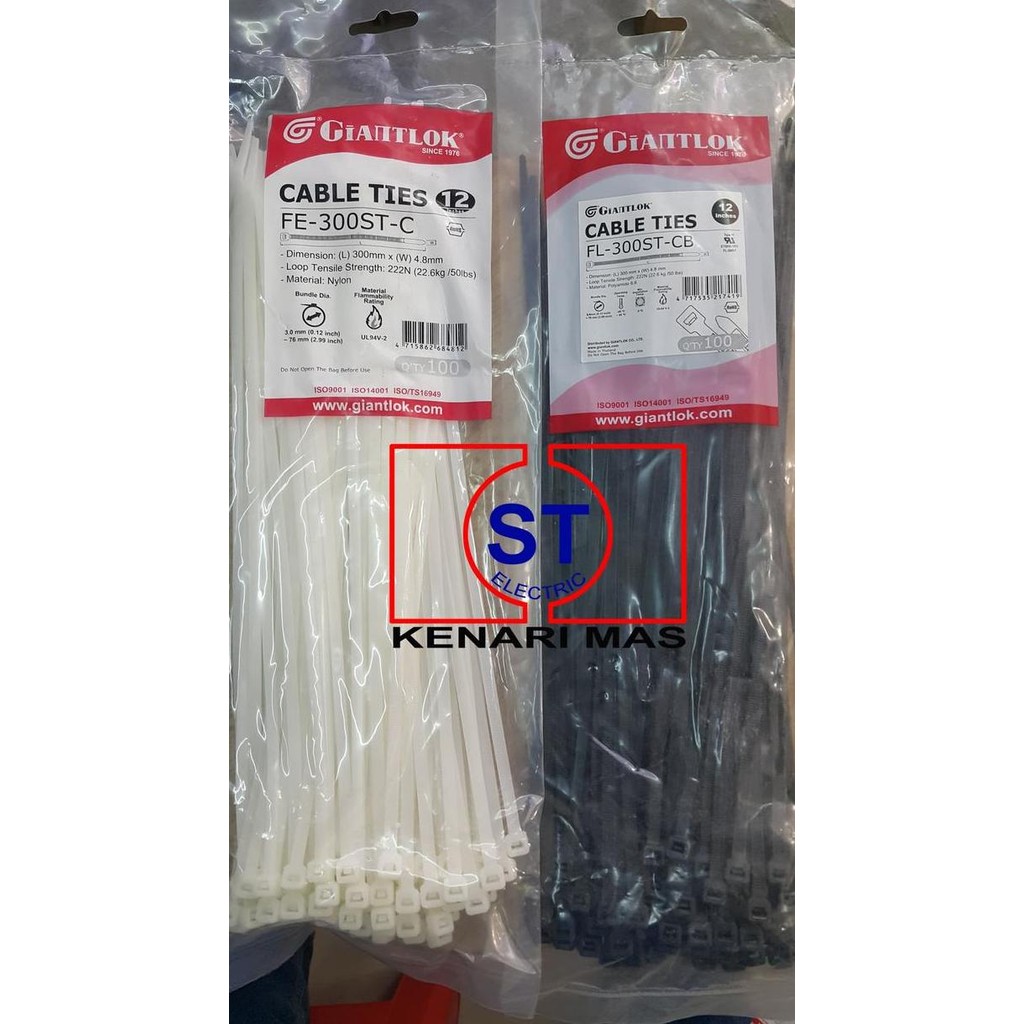 

New Kabel Ties / Kabel Tis FE-300ST-C / FE-300ST-CB GiantLok 300x4.8