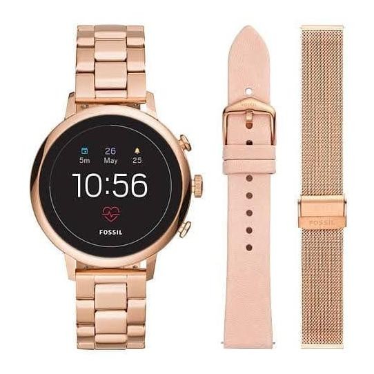 Baru Fossil Gen 4 Smartwatch Venture HR Rose Gold-Tone BQT6000SET