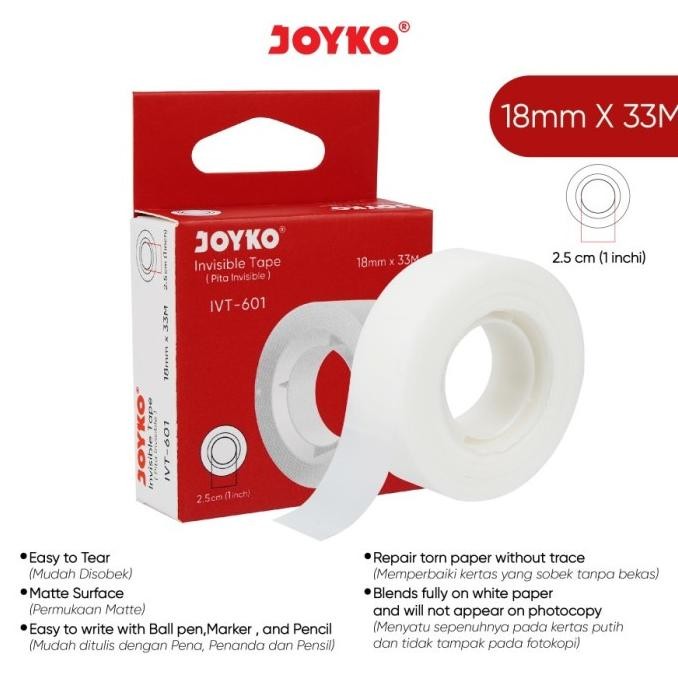 

Rd1- Joyko Invisible Tape Pita Perekat Kertas Ivt-601 - 18Mm X 33M