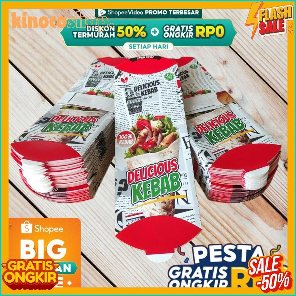 

[Hemat 1Kg] Kemasan Kebab Grosir | Kardus Kebab Murah Diskon