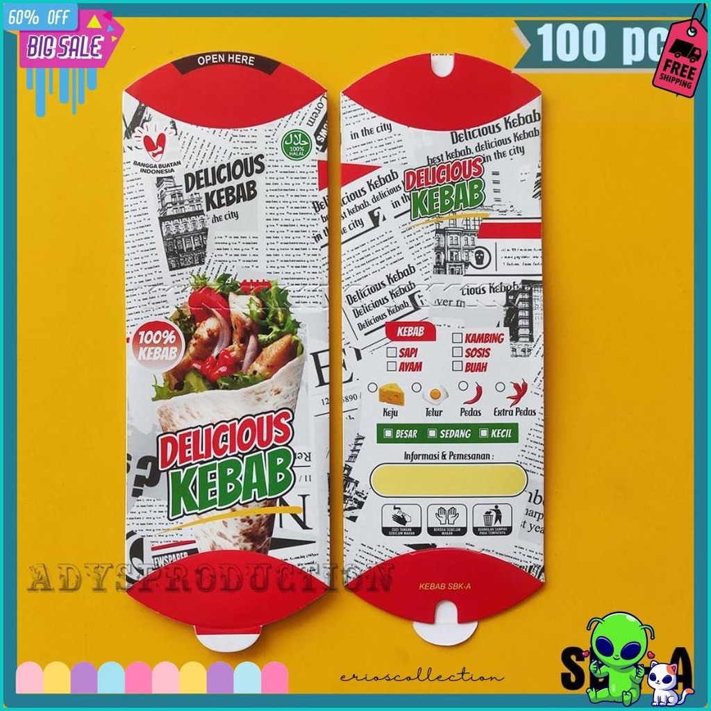 

[Hemat 1Kg] Kemasan Kebab Grosir | Kardus Kebab Murah Terlaris! Produk Ini Banyak Dicari