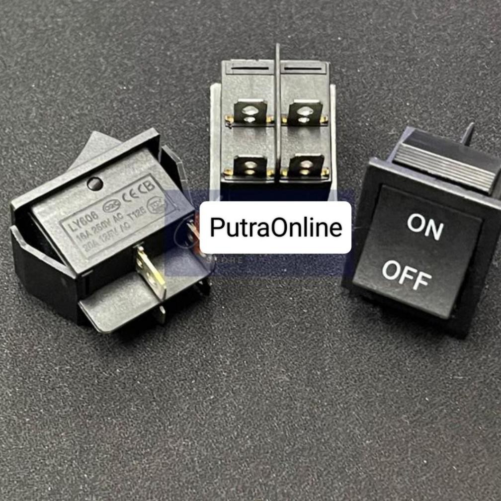 Saklar 4 kaki On Off Hitam Besar Jual Per/10pcs - Switch 4pin On Off Hitam Besar