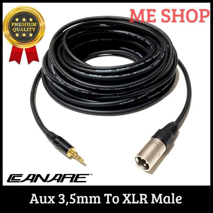 Mini jack audio aux 3.5 mm to Xlr male 3pin 10m
