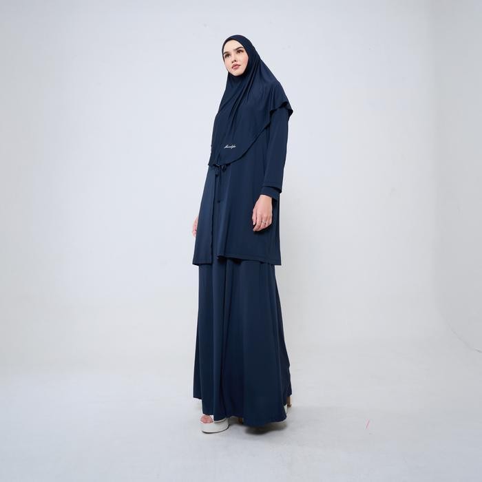 ST MANDJHA Zahara Set NAVY By IVAN GUNAWAN - Instant Hijab with Outer Busana Muslim Modest ORIGINAL