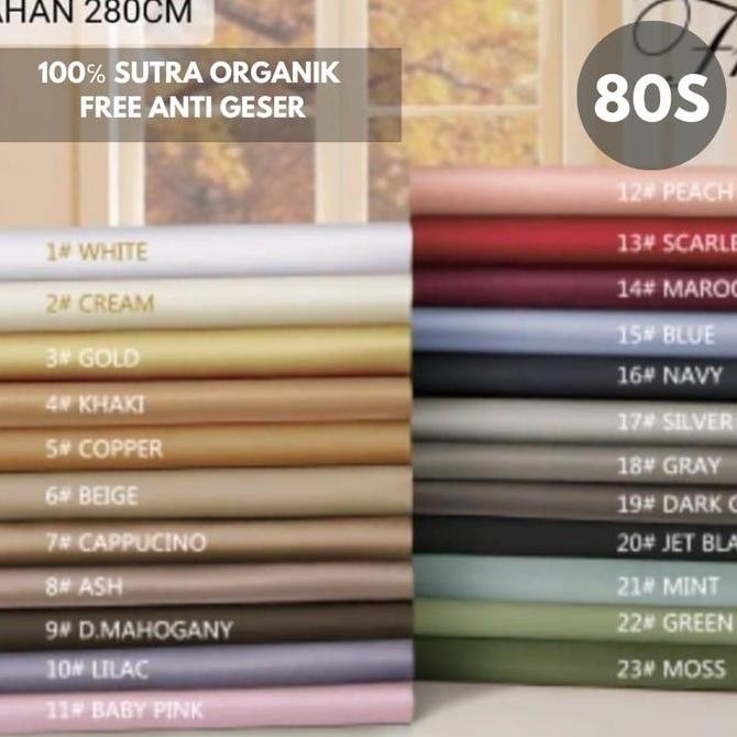 Kain Bahan Sutra Organik Polos