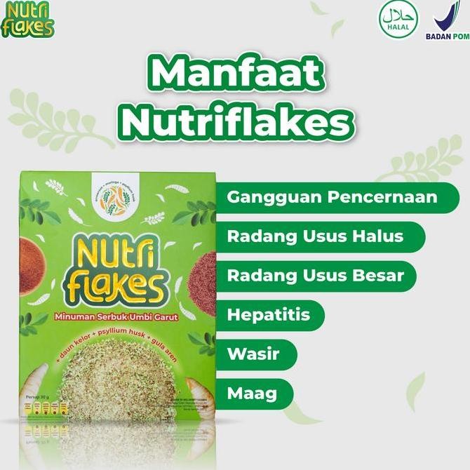 

Nutriflakes 2 Box - Sereal Umbi Garut Untuk Maag & Asam Lambung | Bpom Halal Granola Sehat Asli