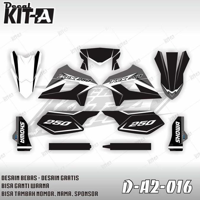 Decal Dtracker 250 stiker klx250 HITAM PUTIH LIS ABU kekinian supermoto D-A2-016