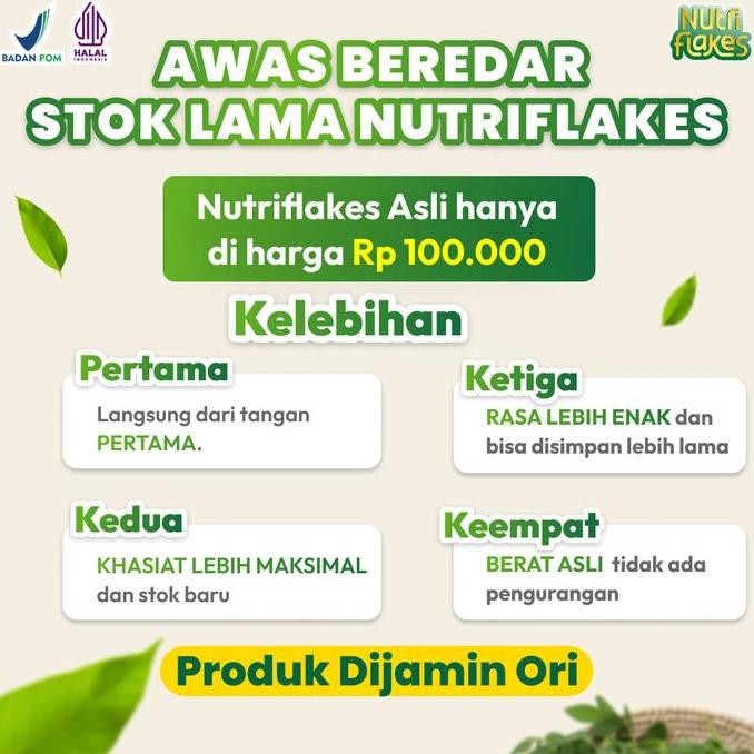 

Nutriflakes 1 Box (Stok Baru) - Sereal Umbi Garut Bpom Halal Asli