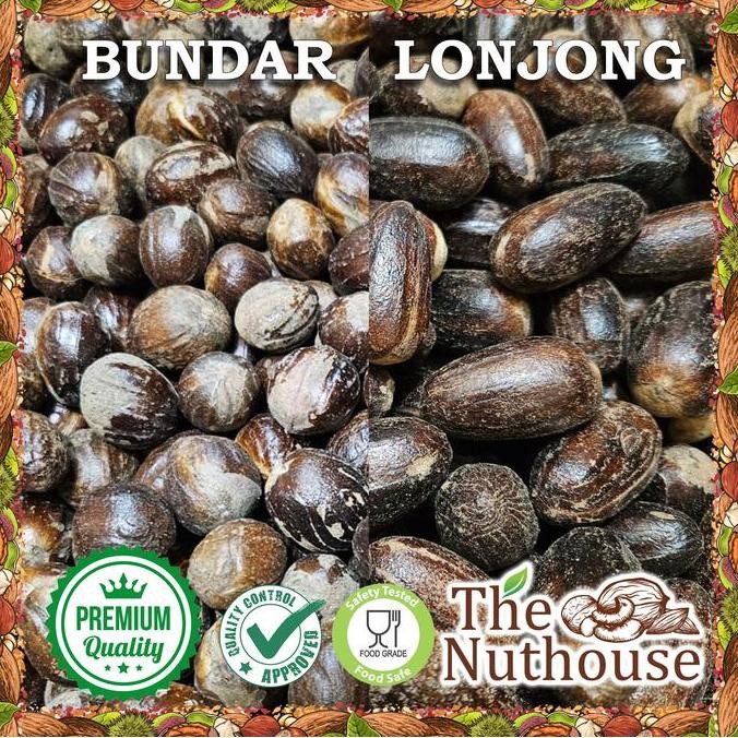 

1kg Whole Nutmeg with skin / Biji Pala Utuh dengan Kulit Lonjong Bulat