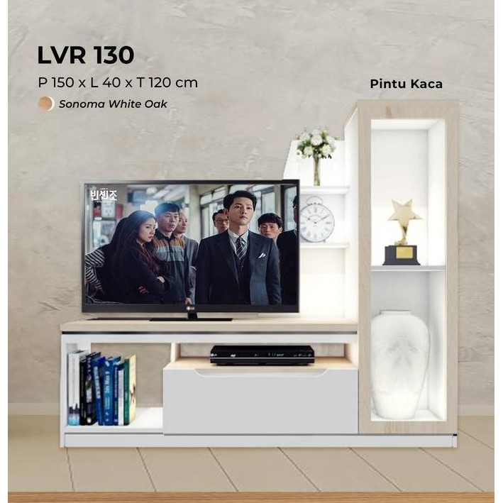 Buffet TV/ Meja TV Kaca Panjang Murah Meriah | 130