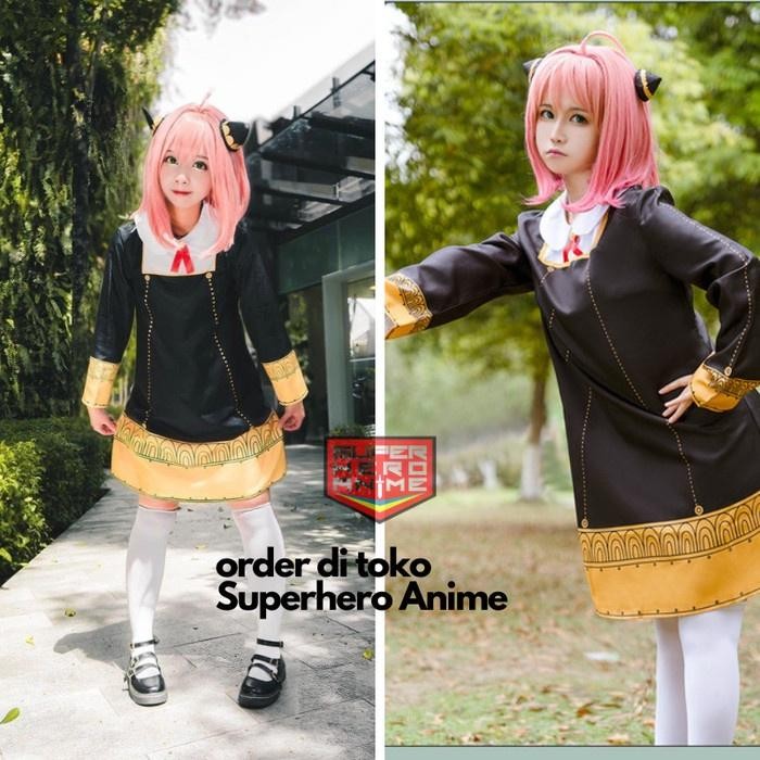 Ac Kostum Anya Forger Spy X Family Anak Dewasa Cosplay Costume Anime Baju Perempuan Jepang Wig
