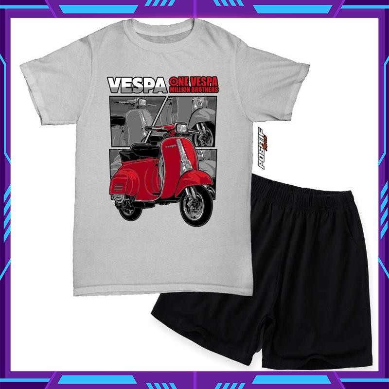 Bagus - - Baju Kaos Setelan Anak Motor Vespa Laki Perempuan Tq-26