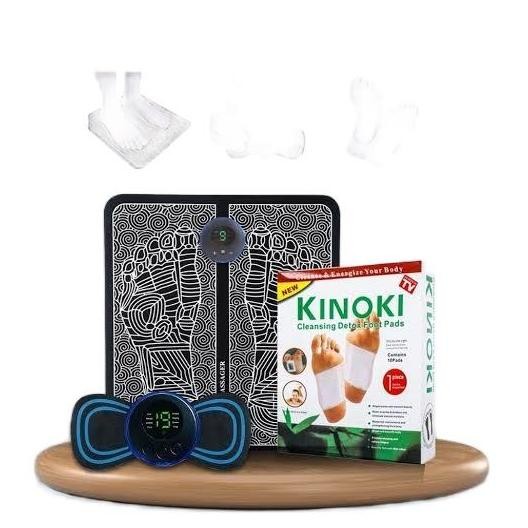 Original Set Kinoki Detox 3 in 1 30 Lembar + Alat Pijat Kaki & Tubuh Terapi Kesehatan Shopee