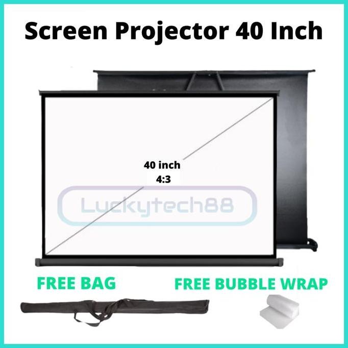NEW Table Projector Screen Portable Layar Proyektor Lipat 40 Inch