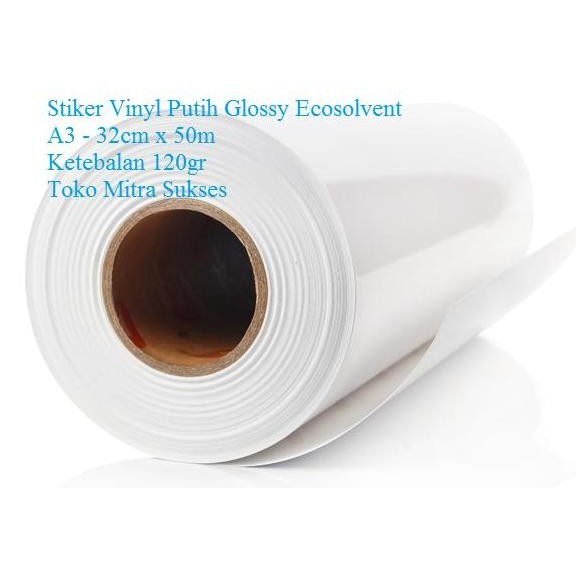 

Stiker Vinyl Putih Glossy Ecosolvent A3+ - 32cm x 50m