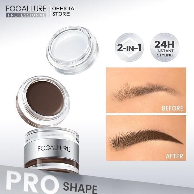 TERMURAH - FOCALLURE 2-in- Eyebrow Cream & Setting Gel D Pro-shape FA-2B