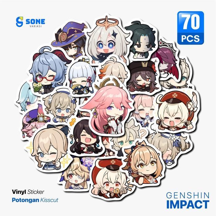 

EC Stiker Anime Genshin Impact Gen 1-5 Paper Vinyl Dekorasi Laptop Buku Koper Casing Phone - Hadiah, Hiasan