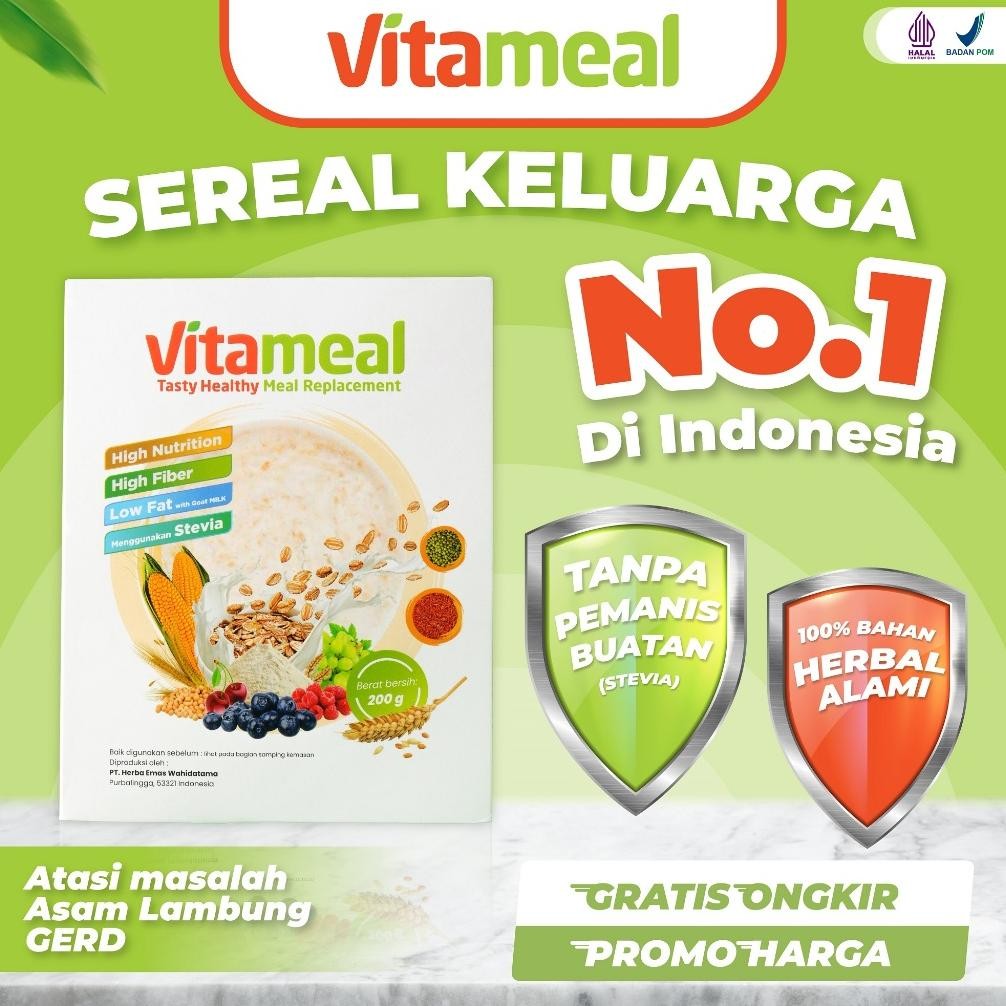 

(Terbaru) VITAMEAL 1Box 200g Sereal Pengganti Nasi Bantu Turunkan Gula Darah Cegah Diabetes Kolesterol Diabetes Gula Alami Cemilan Sehat untuk diet Meal Replacement oat (Terlaris)