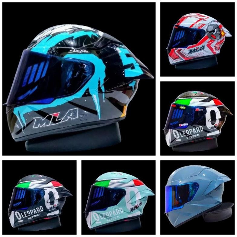 Helm Mla Crypton Original Full Face Motif Leopard Black Dof Terbaru Viral