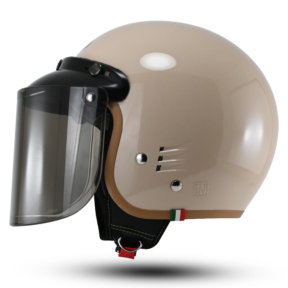 Helm Bogo Wanita Polos Retro Sni Warna Pastel Cewek Cowok Hitam Polos Premium