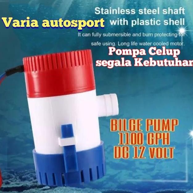 Original Pompa Celup Bilge Pump 12V DC Otomatis Air Kotor Aquarium Kolam