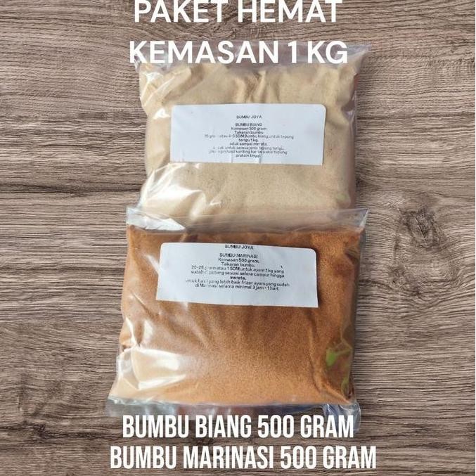 

Paket sepasang HEMAT 1 kg bumbu biang 500 gram dan bumbu marinasi 500 gram