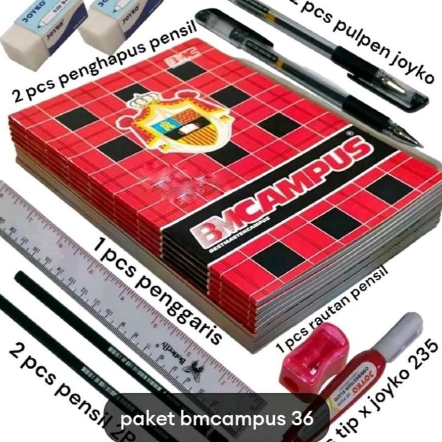 

Siap Kirim Paket Buku Tulis Sekolah Panjang BMCAMPUS 36 Lembar 10 Buku + Bonus ATK