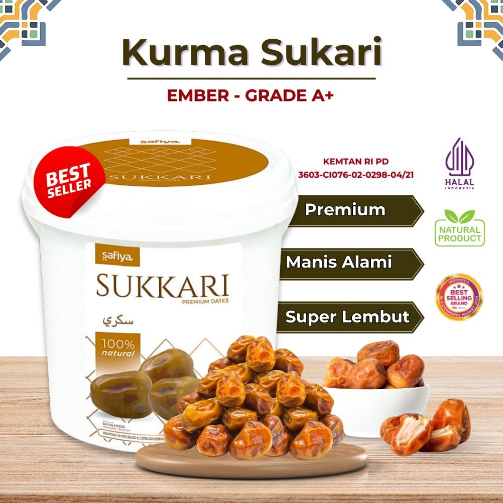 

Update - Kurma Sukari Ember 850 gram Safiya Kurma Raja Original Premium !!