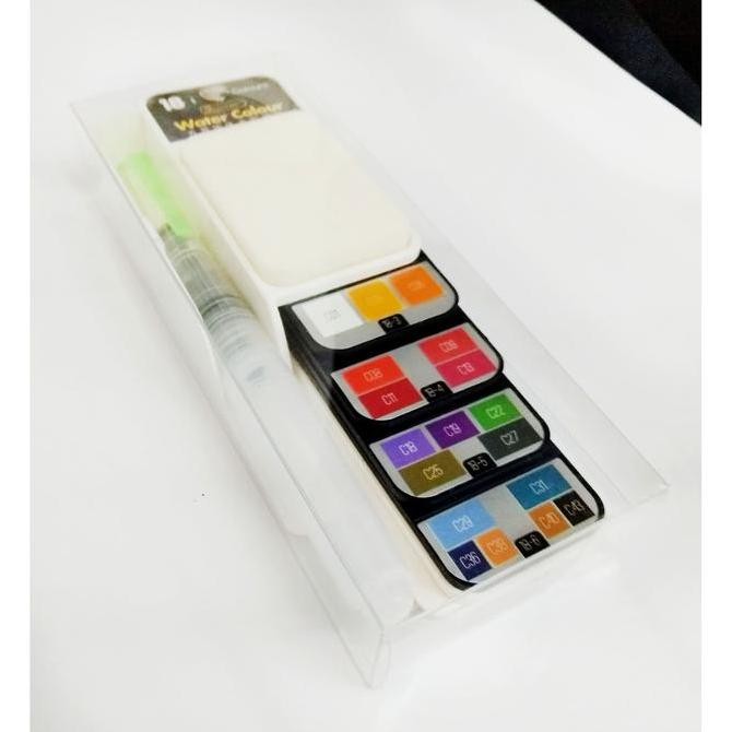 

Superior Watercolour Cake 18 Warna Pocket Cat Air Padat Solid Original